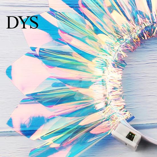 Festival Kopfschmuck 1/2 Stück LED Leuchtendes Stirnband Verstellbar Leicht Holografische Folie Leuchtendes Haar Accessoire Haarband Herren Damen Feiertag Tanzparty