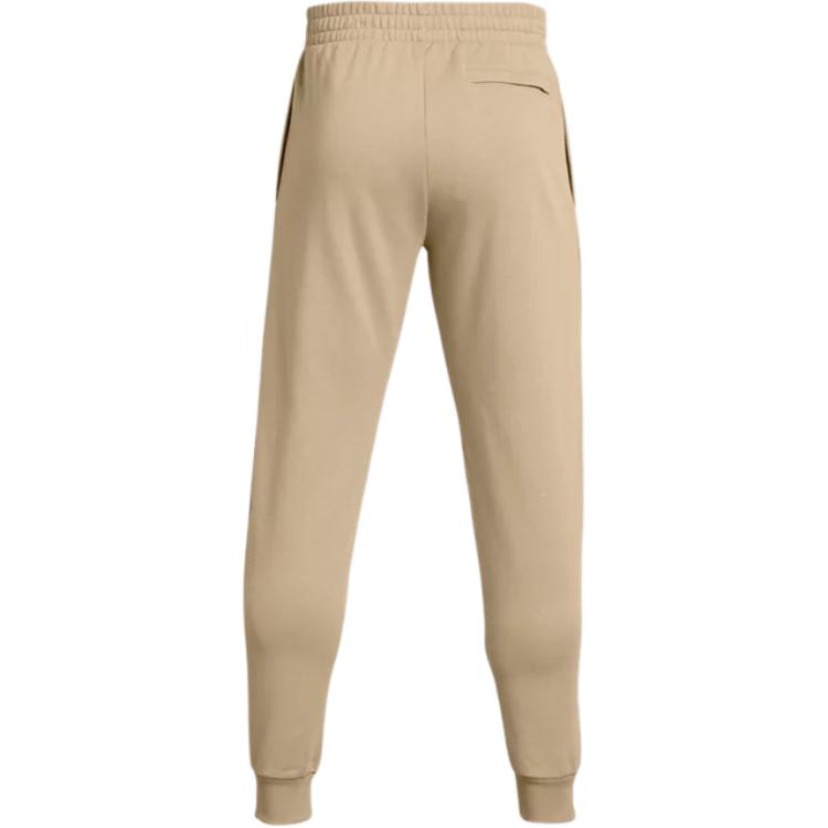 Under Armour Rival Fleece Logo Comfortable Soft Knit Sweatpants Men Bottoms Khaki 1379774-299