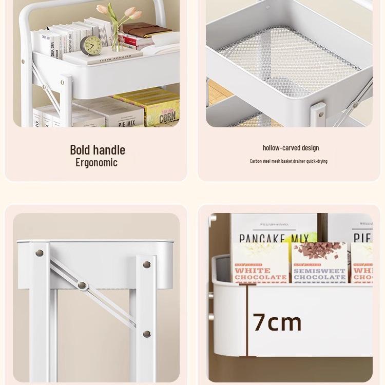 Kompaktes mehrschichtiges Lagerregal für Küche, Bad, Schlafzimmer, Bücher, Spielzeug und Snacks