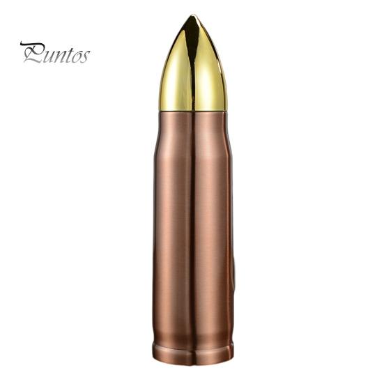 

Пляшка для води з ізоляцією з нержавіючої сталі. Стакан для кави креативної форми, не містить бісфенолу А, стійкий до протікання 500ML бронзовий/червоний