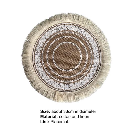 Rattan-Untersetzer, Wärmedämmung, handgefertigt, aus Baumwollflachs, Esstisch, rutschfest, Tischset für die Küche