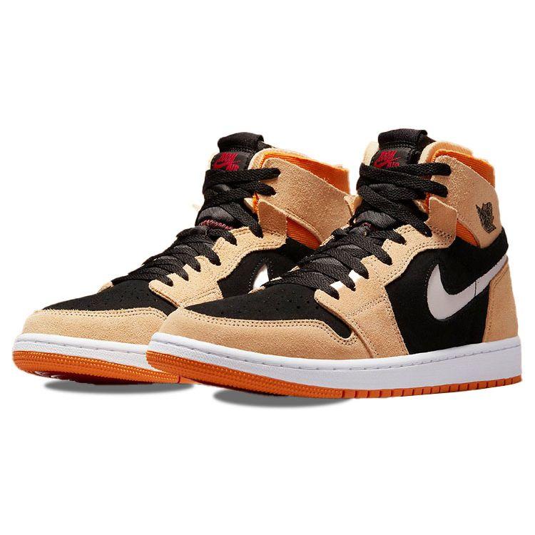 Air Jordan 1 High Zoom Comfort Pumpkin Spice Men Sneakers Tan White-Onyx Cardinal-Red CT0978-200