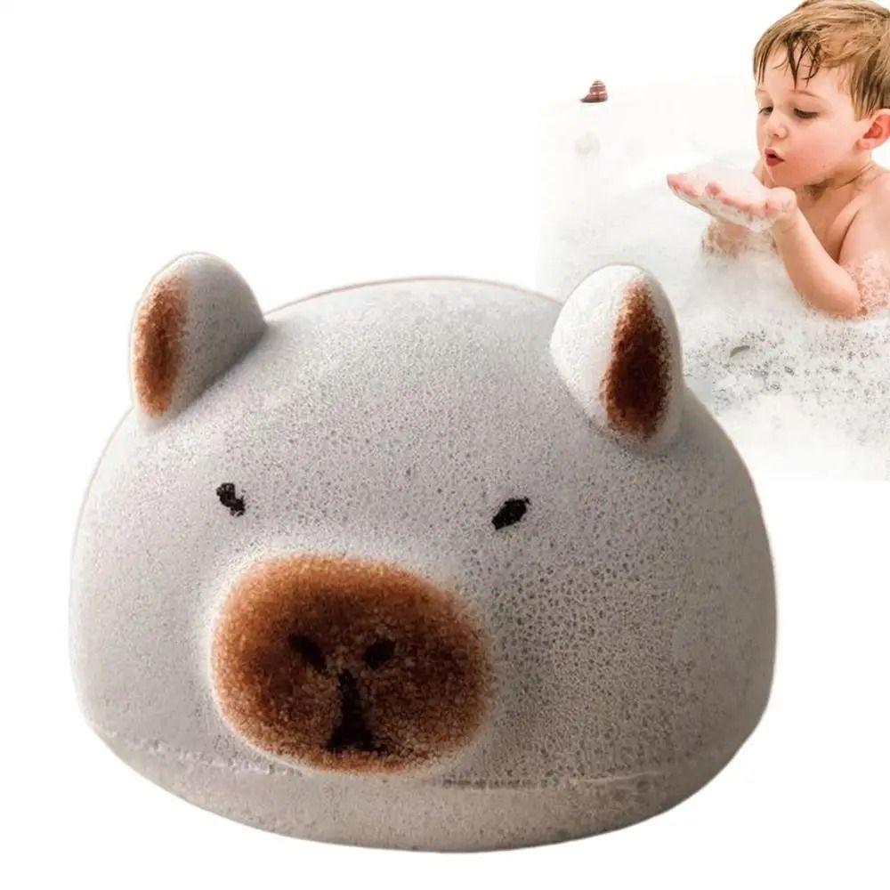 

2Pcs Exfoliating Capybara Bath Ball Easy Foaming Dead Skin Remover Soft Cartoon Bath Sponge Kids рожевий