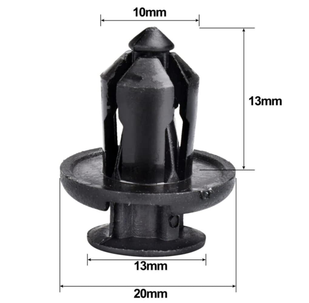 YFFSFDC Car Rivet Retaining Clip Clip Mud Flap Nylon Bumper Fastener for Mazda, Toyota, Suzuki (10mm 50pcs)