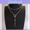 Stainless Steel Chain Necklace With Heart Pendant And Spike Details For Daily Casual Wear