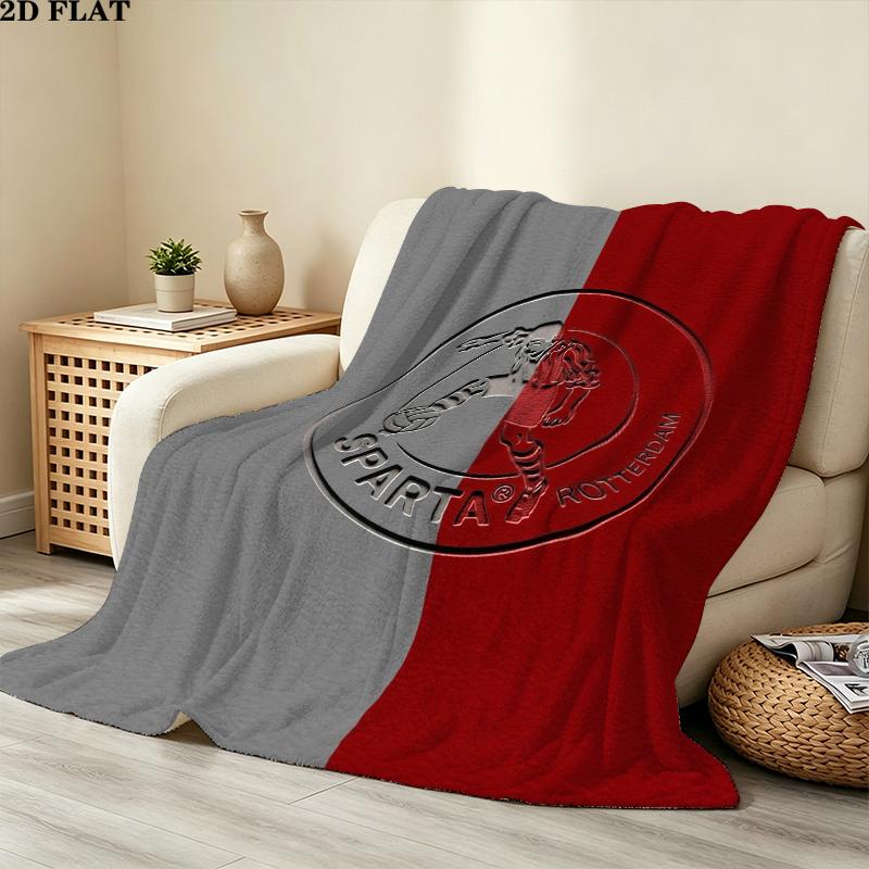Sparta Rotterdam Print Flannel Blanket, High Quality Comfortable for All Seasons, Home Decor, Warmth and Comfort, Perfect for Christmas Gifts