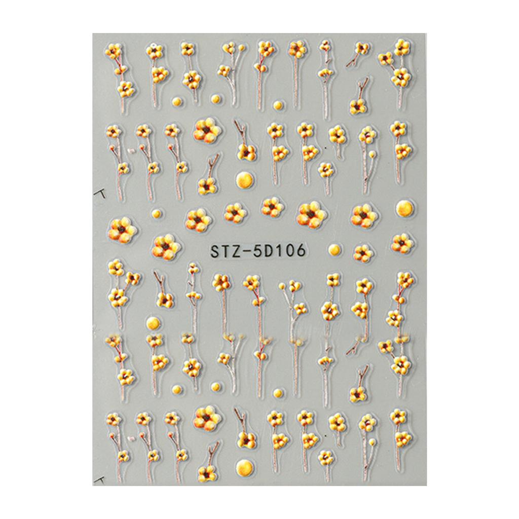 5D Daisy Nail Stickers For Japanese Style DIY Manicure Decoration
