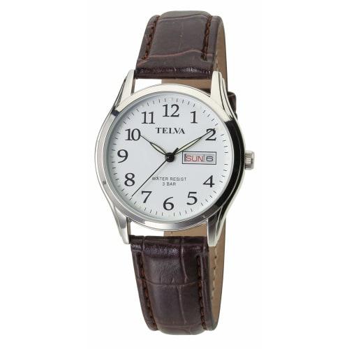 Klefer Men's Analogue Waterproof Watch with Date Display, Day of the Week Display, Leather Strap, TE-AM177-WTS, Brown
