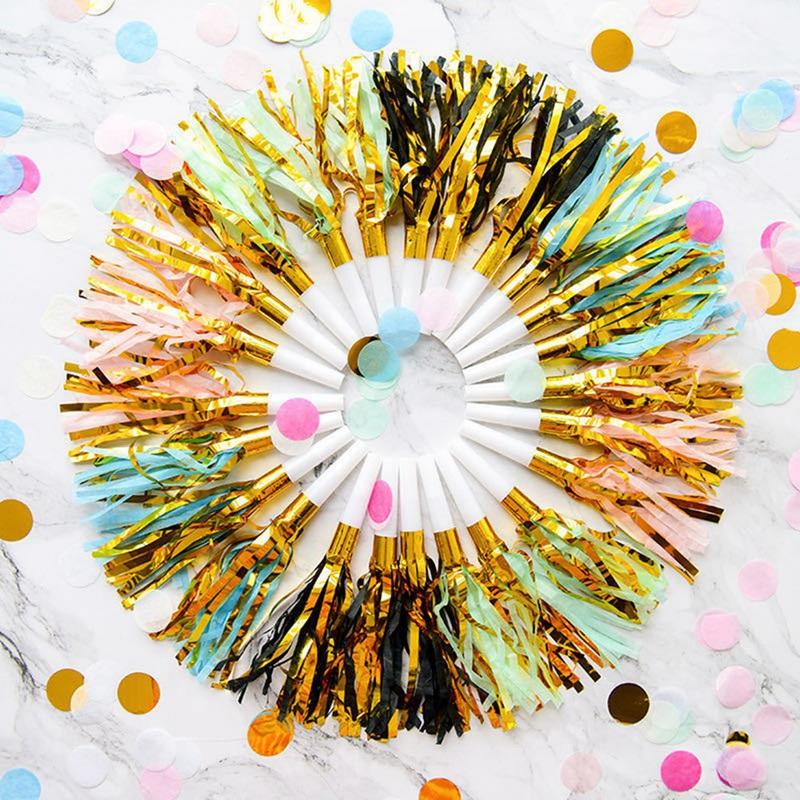 6 ks kovové fólie a plastové ruční pomůcky na roztleskávačky, fotbalové rekvizity, dekorace, roztleskávačky