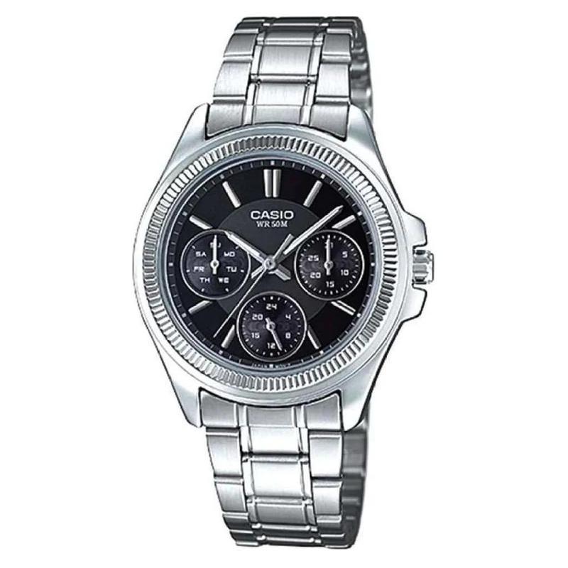 Casio STANDARD Series Business Quartz Movement Stainless Steel Strap Japanese and Korean Watch Women's Watch Black Dial LTP-2088D-1AV