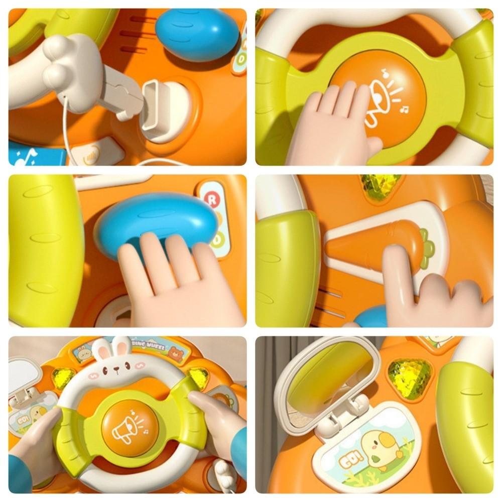 Multi Functional Simulation Steering Wheel Toys Electric Copilot Steering Wheel Toy  Infant