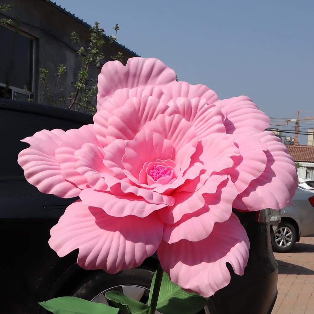 60cm PE Artificial Peony Giant Rose Foam Flower Window Display Event Decoration for Wedding Background Decorati PE Peony Flower