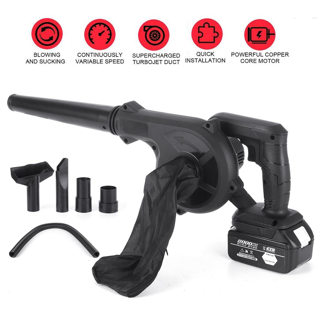 2 In 1 Cordless Electric Air Blower With 18V Battery Suction Handheld Leaf Computer Dust Collector Cleaner Power Tool