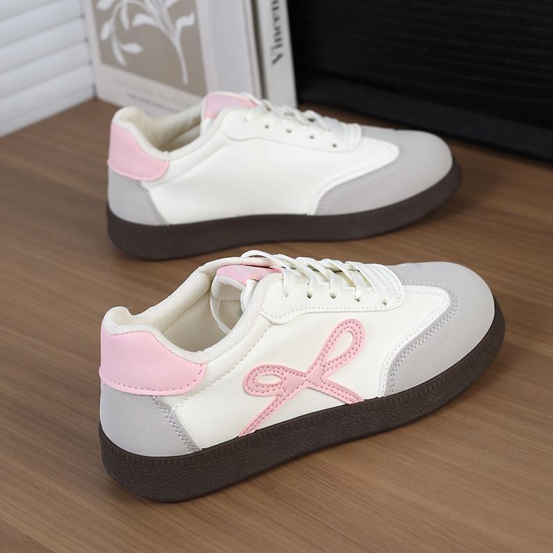 Cute Bowknot Sneakers for WomenSummer New Versatile NichechicThick-soled White Sneakers Loafers