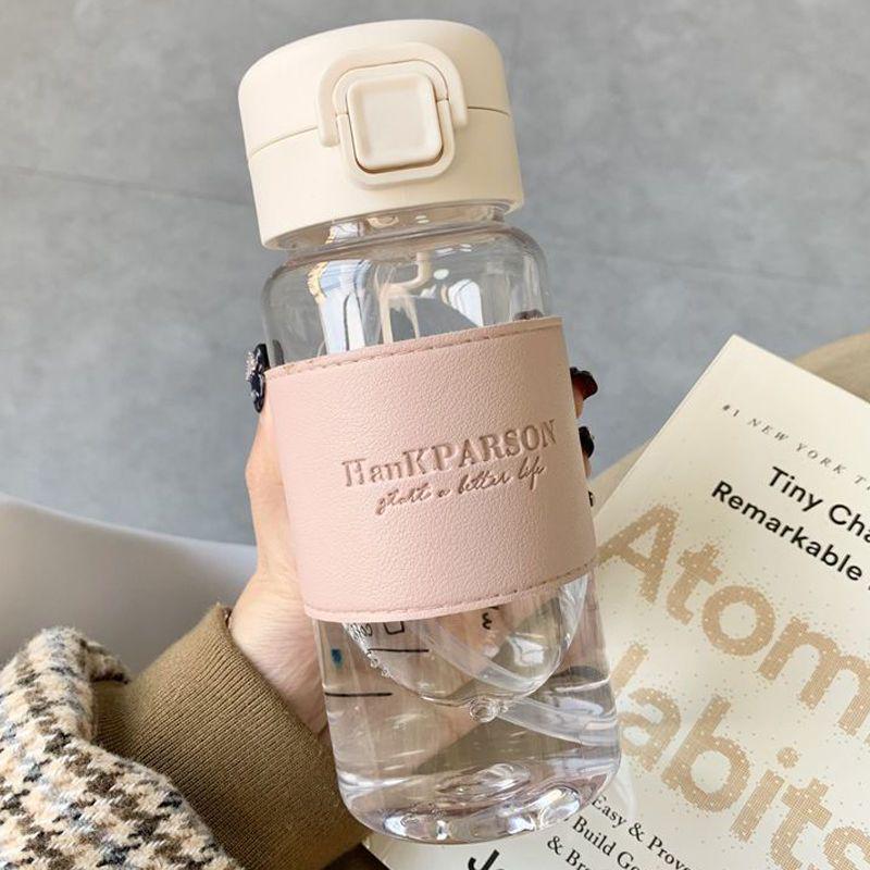 Student High-Value, High Temperature Resistant Water Cup with Straw, Japanese Style, Flip-Top, for Men and Women.