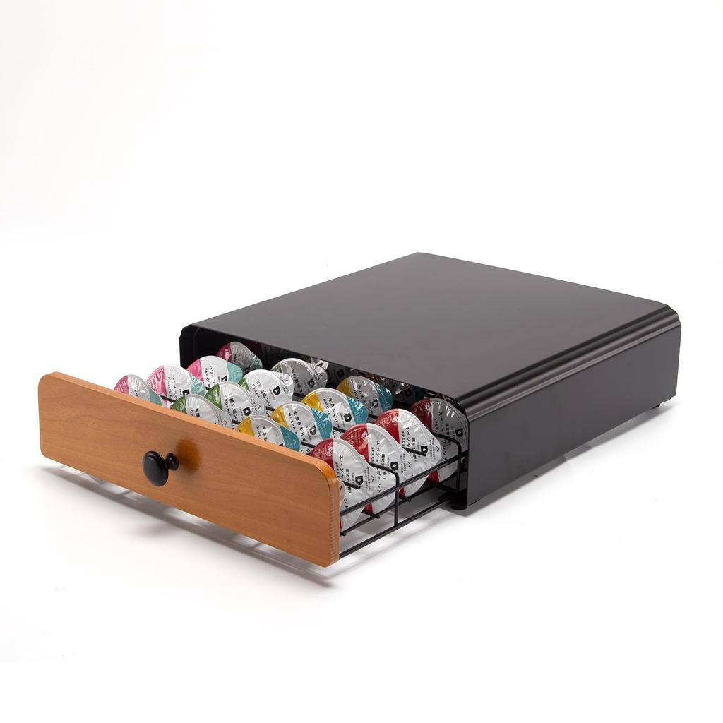 Horevo UCC Drip Pod Coffee Capsule Storage Drawer, Coffee Capsule Organizer, Single Drawer Holder, Metal, Holds 32 Capsules.