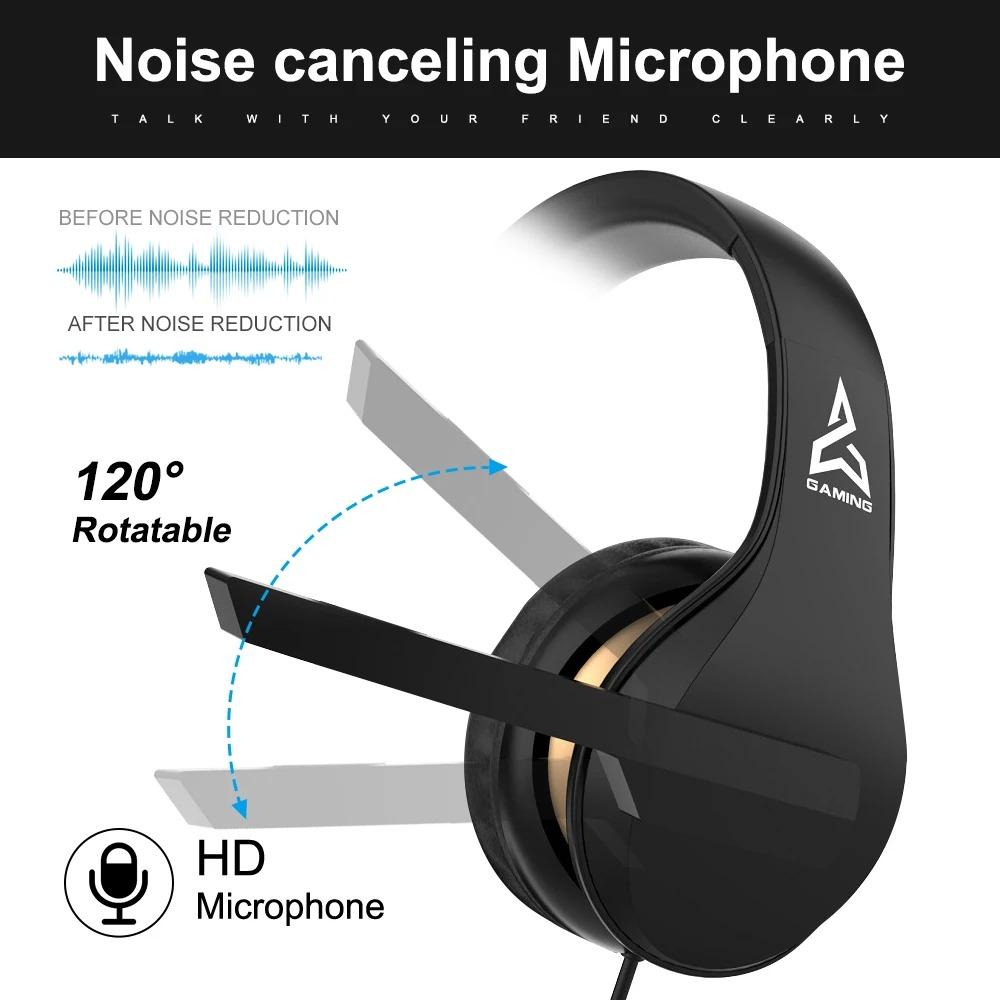 Casque Gaming V6 Stéréo avec Microphone pour Nintendo Switch Casque Gaming Filaire 3,5 mm pour Ps4 PC