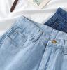 Women's High Waist A-Line Denim Shorts - Korean Style Summer 2025, Loose Fit, Slimming, Wide Leg, Rolled Hem.
