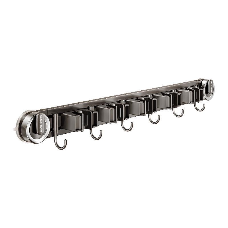 Movable Suction Cup Mop Clip Wall-Mount Storage Rack