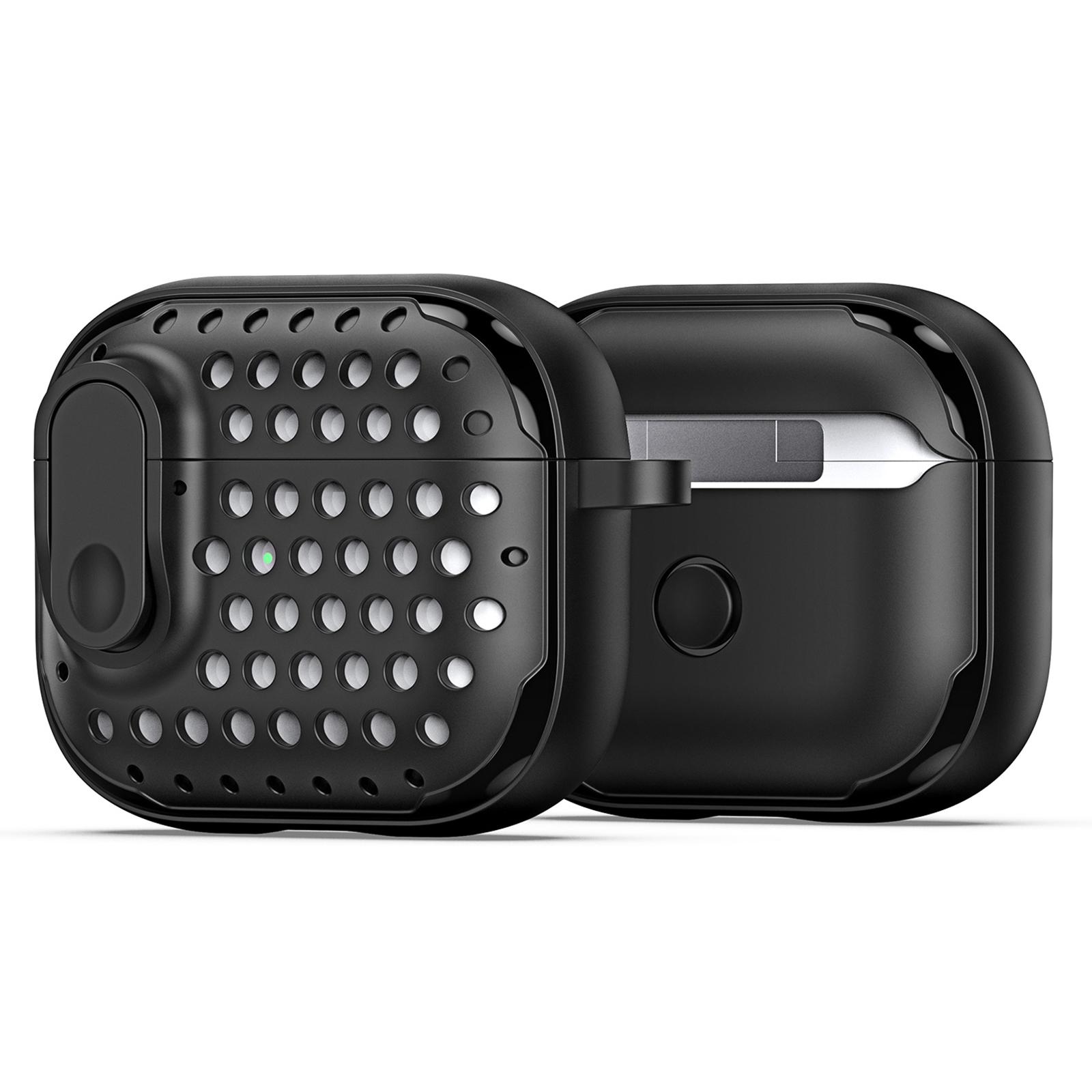 

DUX DUCIS PECM Series for Apple AirPods 3 Case TPU+PC Protective Cover with Keychain Black Purple