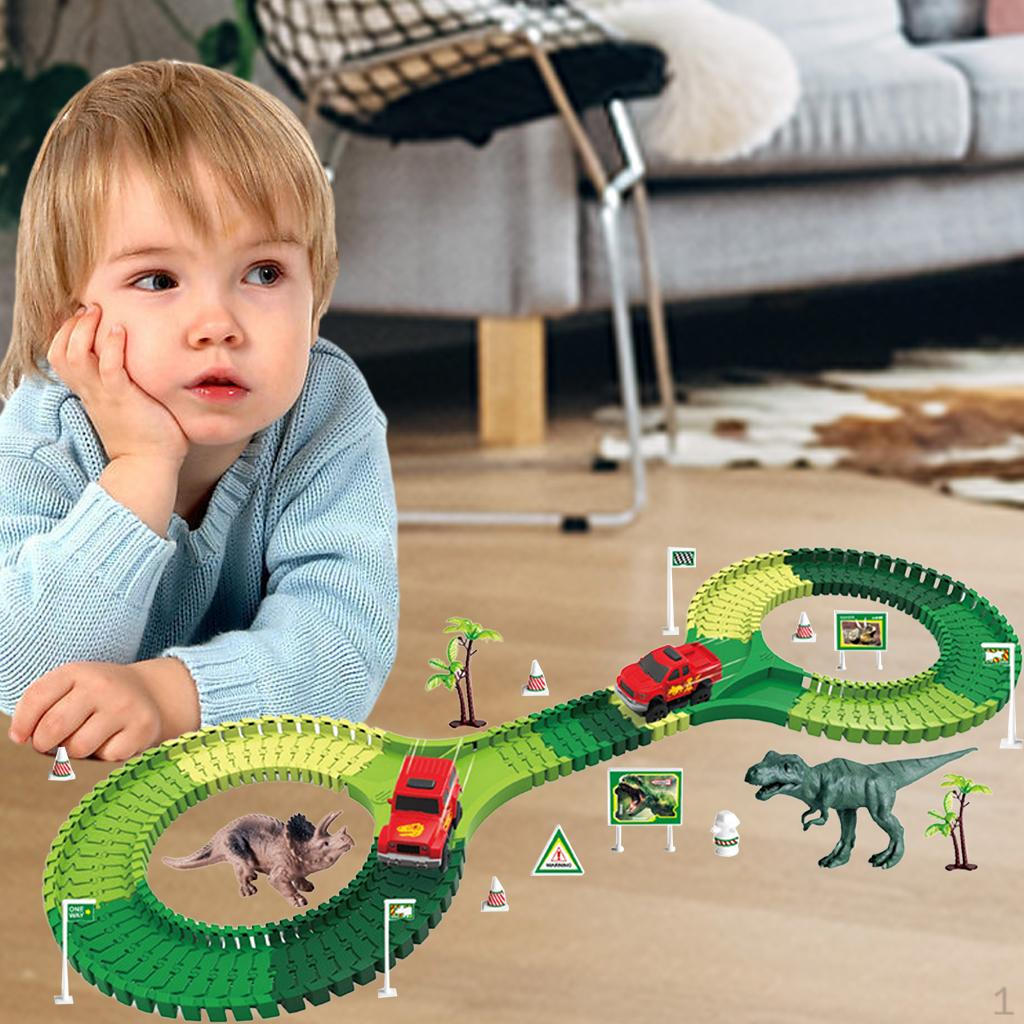 Игрушки Динозавры Гибкая Трасса Конструктор для 3 4 5 6 Лет & 127Pcs