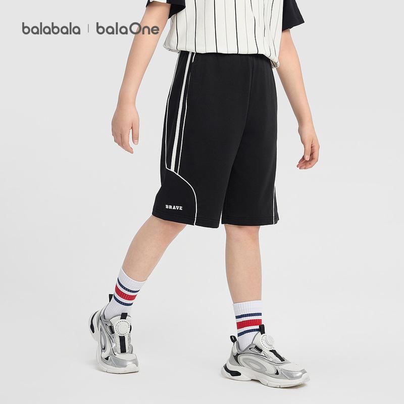 Balabala shorts for boys in summer, 2026 new straight leg sweatpants, made of pure cotton, comfortable and skin friendly