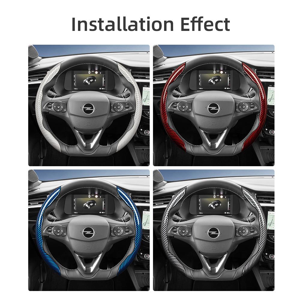 Geeignet für Opel Carbonfaser-Textur Lenkradabdeckung mit segmentiertem Schnellverschluss-Design, Langlebig, für Modelle wie Corsa, Mokka, Astra