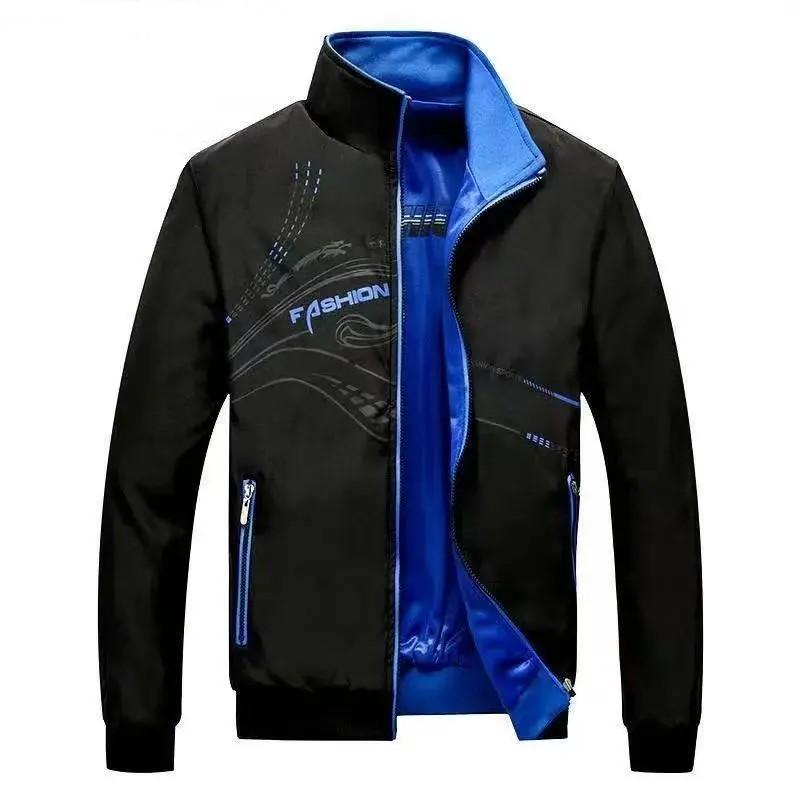 Men's Spring and Fall Loose Sports Coat Youth Plus Size Leisure Thin Section Jacket