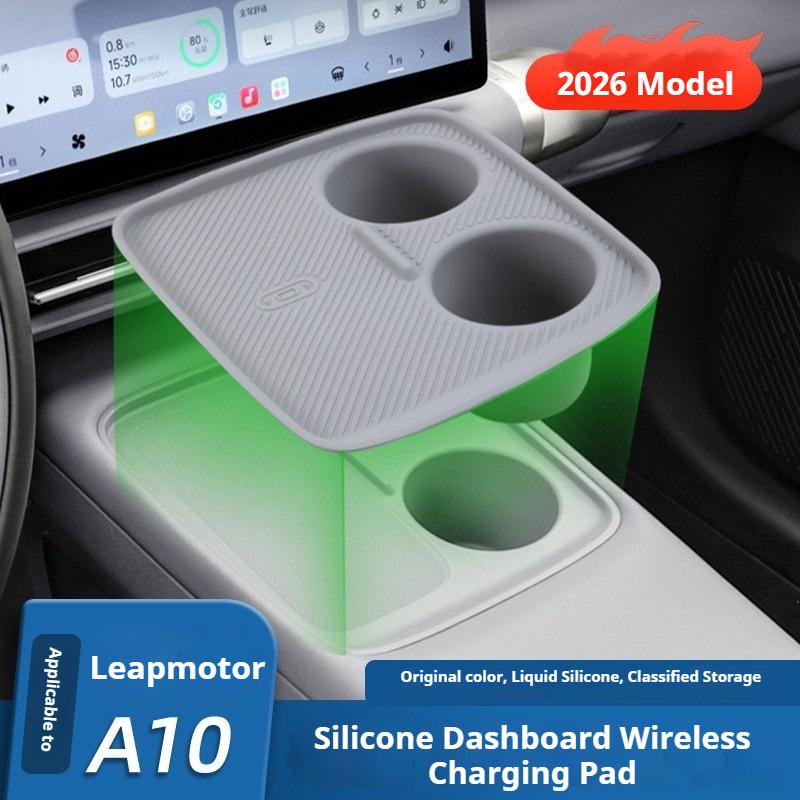 For Leapmotor A10 B03X 2026 Car Wireless Water Filling Cup Pad Silicone Storage Box Under Central Control Modify Car Accessories