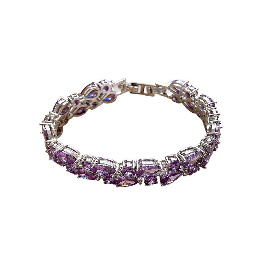 Braccialetto Geometrico Minimalista con Pietra di Zircone per Donna con Elegante Design in Rame Ideale per Regalo