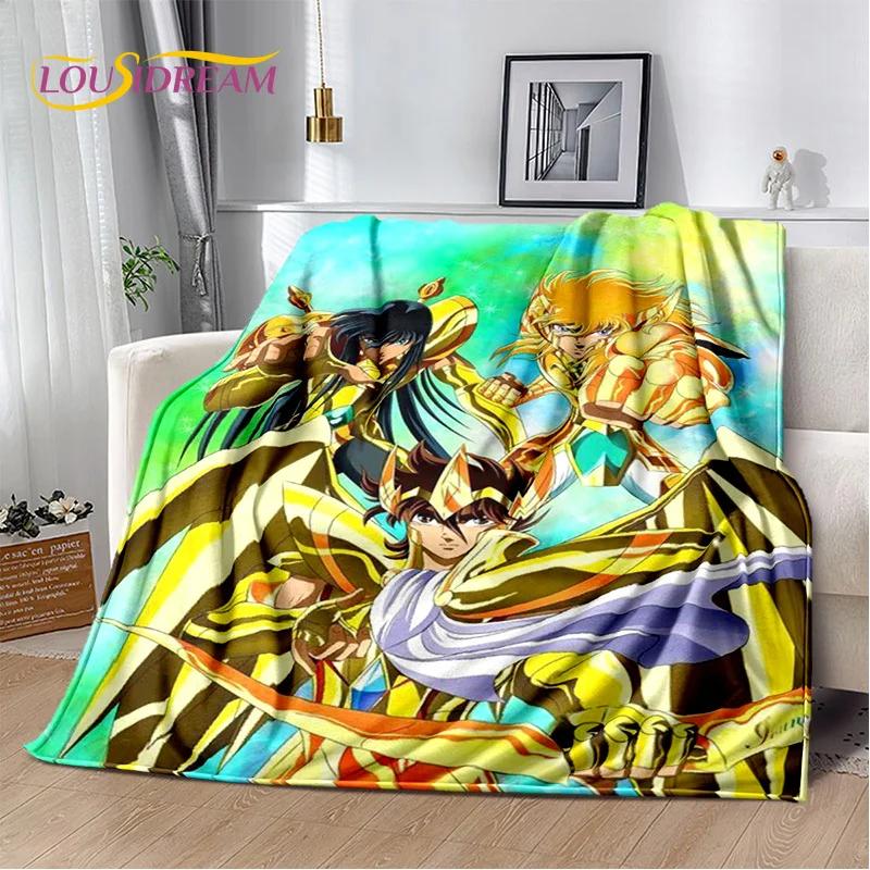 Cartoon Saint Seiya 3D Retro Soft Flannel Blanket for Beds Bedroom Sofa Picnic,Throw Blanket for Cover Outdoor Leisure Nap Gift