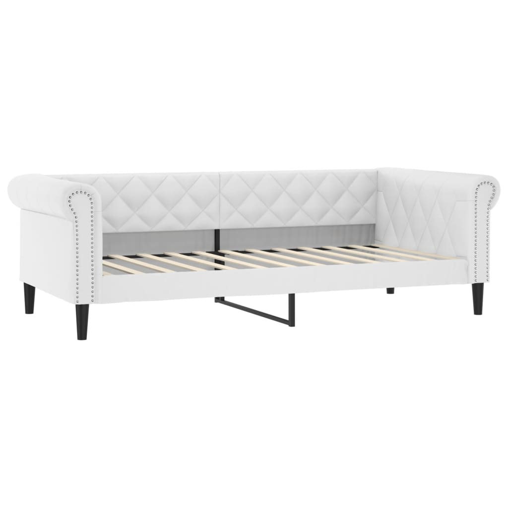 Vidaxl Sofa with Sleeping Function, White, 100X200 Cm, Faux Leather