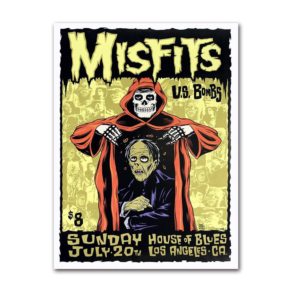 Vintage Hardcore Horror Punk The Misfits Live Foto Musik Konzert Kunst Poster Leinwand Malerei Wanddrucke Bild Zimmer Heimdeko