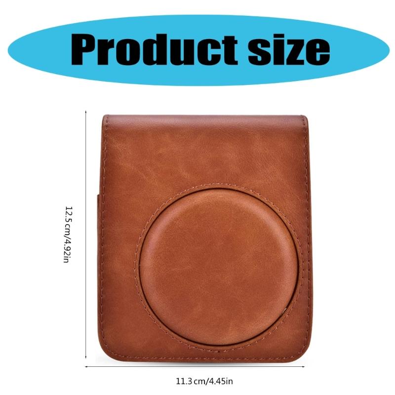 Camera Protective Cover Sleeve for Mini 70 Wear Resistant Storage Bag PU Leather Case with Removable Strap