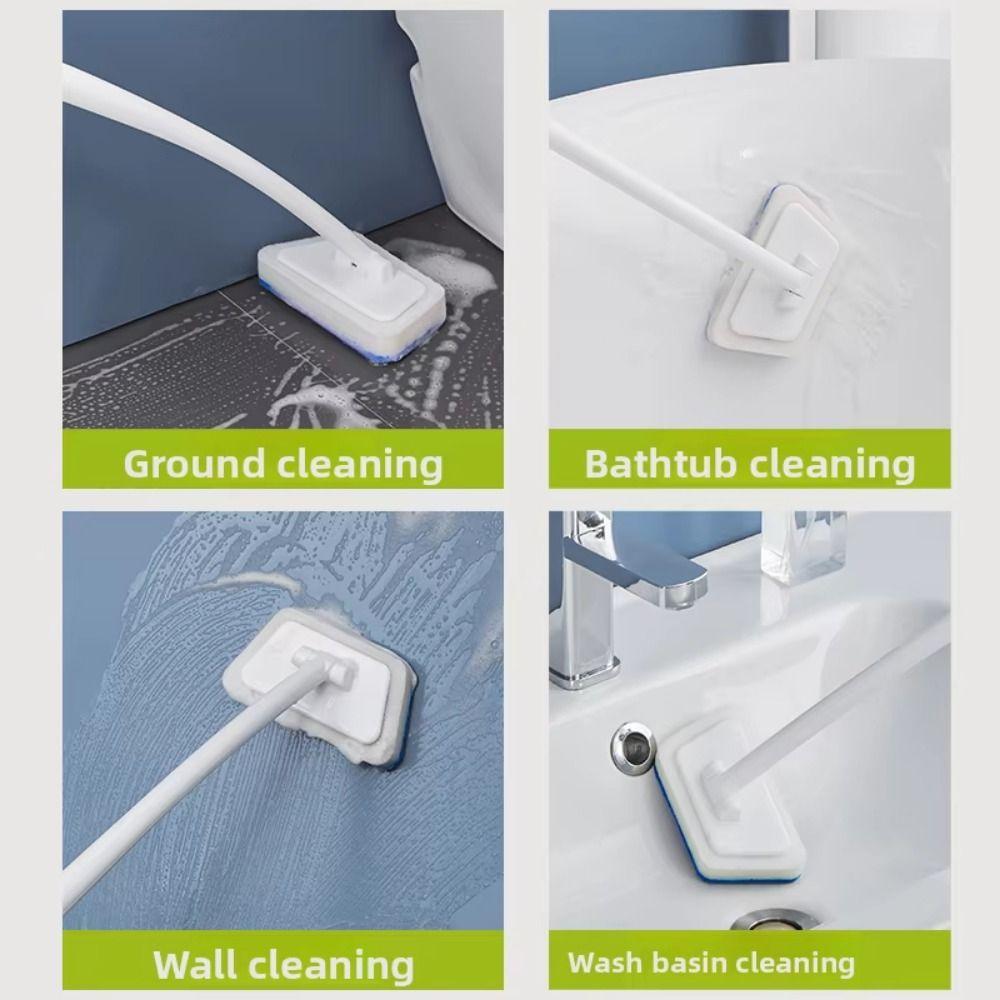 Long Handle Cleaning Brush Set Replacement Head Bathroom Cleaning Brush Household Cleaning