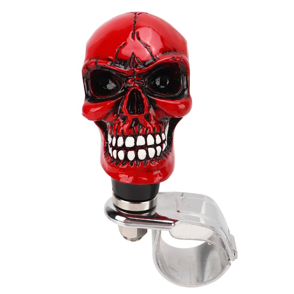 Skull Shape Steering Wheel Knob 3cm Diameter Resin Turn Knob Spinner Booster for Cars Trucks Tractors Boats Black