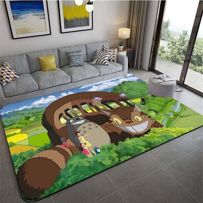 Japanese Amime My Neighbor Totoro Cartoon Floor Mats Bedroom Living Room Soft Carpet Non-slip Area Rug Home Decor