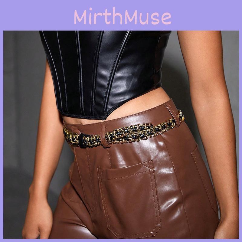 Elegant Waist Women Chain Fashion Accessory With Chain Link And Weaving Metal