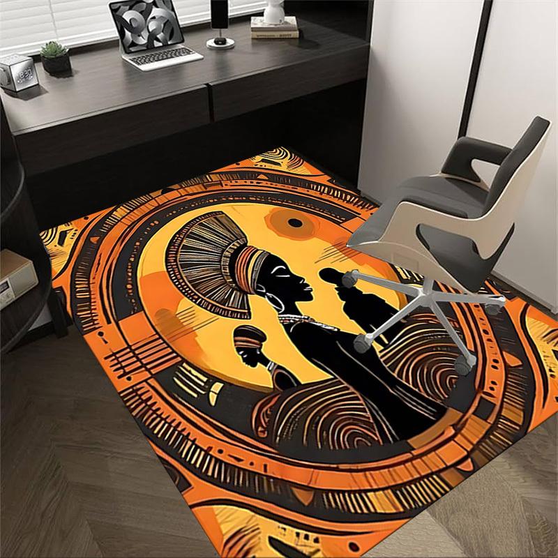 

1PC African Culture Non-Slip Floor carpet, suitable for Office, bedroomand playrooms. It can also be used as a sofa footrest cover-T62 60cm by 90cm