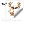 Reusable Elk Decal Christmas Watercolor Reindeer Window Cling, Removable Head Static Sticker Decal, Animal Decorative Glass for Holiday Party