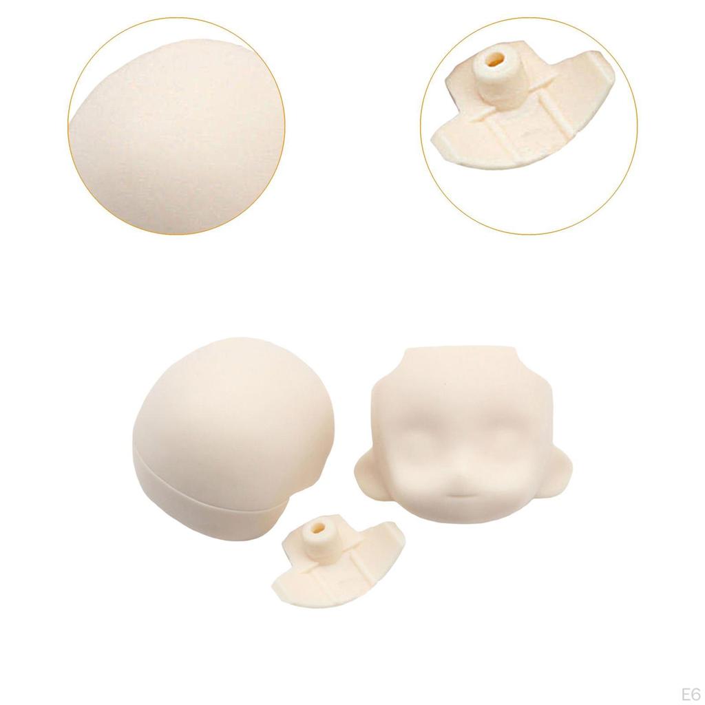 Clay Doll Head Blank Face Back of Set Body Parts Small Decor Stable DIY Unique Vivid