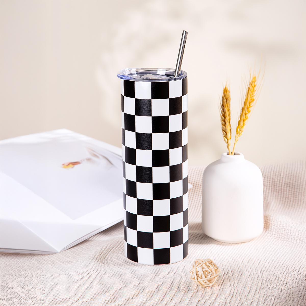 

20 унций термокружка из нержавеющей стали с крышкой-соломинкой, стаканы в скандинавском стиле, кофейные чашки для свадебного подарка 501-600ml чёрный