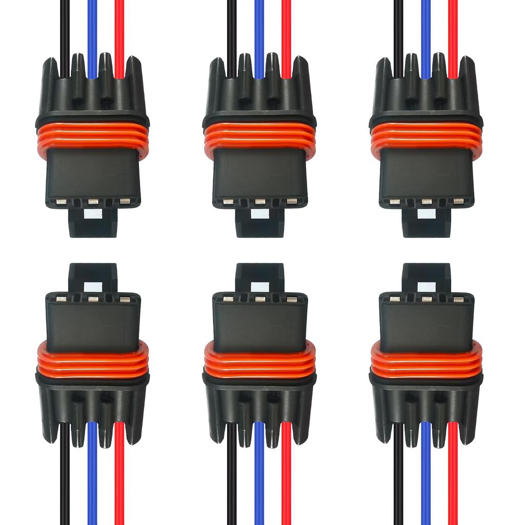 3 Pack Polaris Bus Bar Connectors – Pulse Bar Power Plug Harness for Ranger XP 1000 / RZR / RS1 / General 2018–2025 (Black Blue Red)
