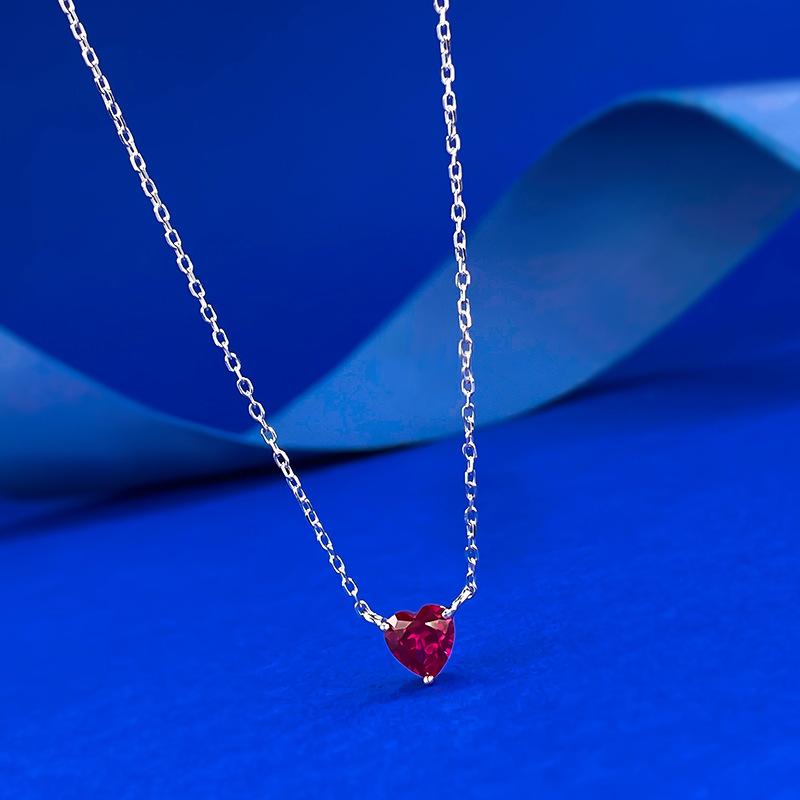 Šperky 6 * 6 Srdce Náhrdelník Červený Diamant Láska Žena
