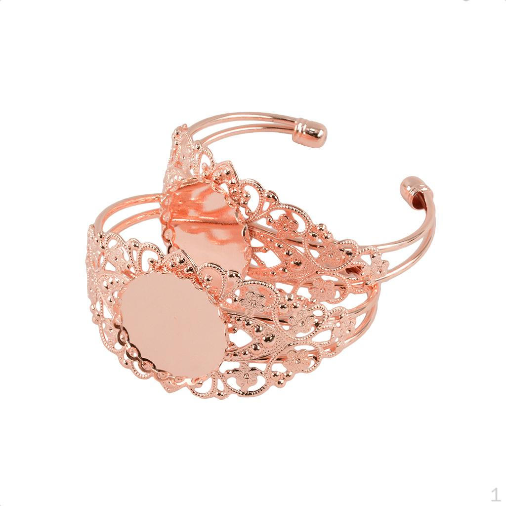 2 шт. Круглая манжетная подставка-заготовка для браслета Rose Gold