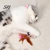 Cat Toy for Stress Relief Collar Feather Interactive Wand Hands Free Mental Stimulation Teaser with Bell Adjustable Indoor Kitty Solo Play Self-play