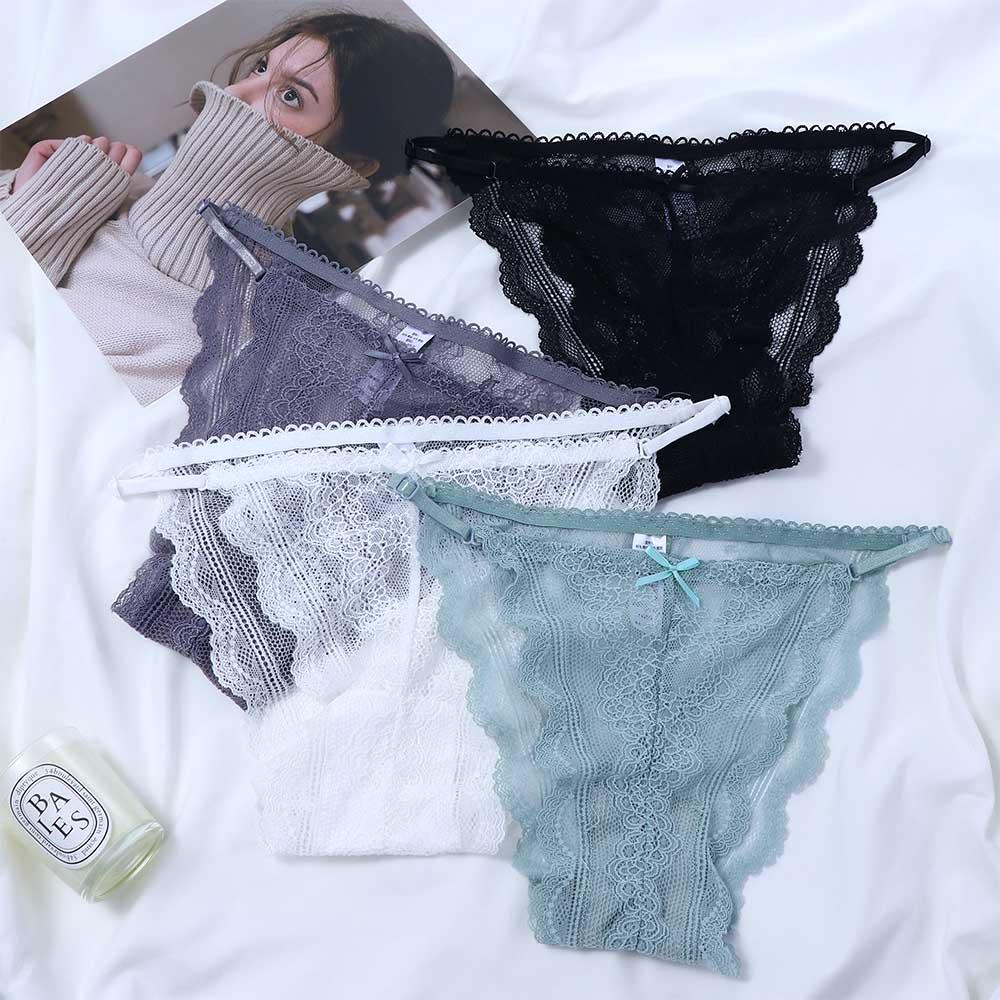 

Soft Low Waist G-String Sexy Female Thong for Women Mini Bow Underpants Intimates Lace Panties