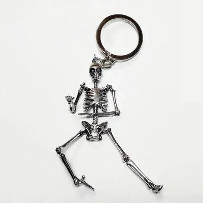 2024 Neu Faltbar Herren und Damen Personalisiert Kreativer Totenkopf Anhänger Schlüsselanhänger Antik Silber Metall
