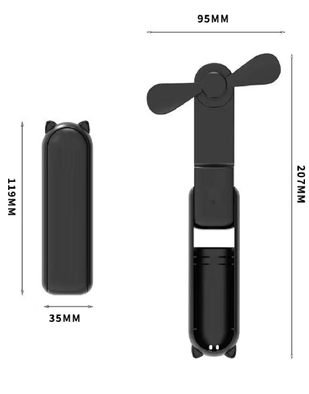 

New Portable Handheld Fan Mini Handheld Fan with USB Charging and Adjustable Speed Suitable for Indoor and Outdoor Use чорний