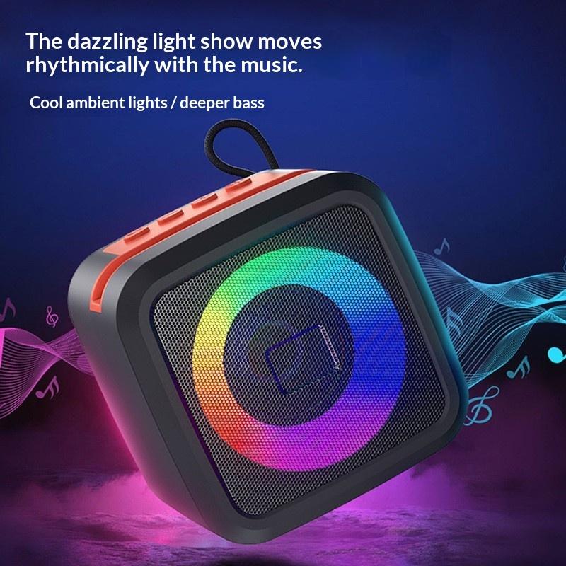 Mini Portable Bluetooth Speaker With Phone Holder, Rgb Lights, Super Bass & 10H Playtime For Travel
